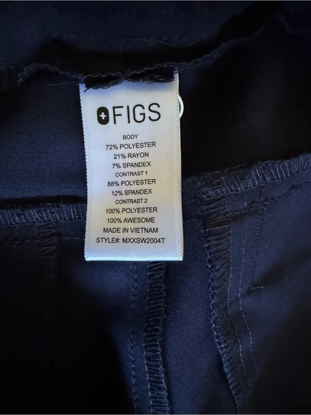 Figs Men's Navy Drawstring Jogger medical scrubs with White Cord size medium